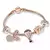 Imagem do Charm Bracelet Rose Gold com Pingente Coração e Chave – Pulseira Fina com Beads e Detalhes Elegantes
