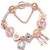 Charm Bracelet Rose Gold com Pingente Coração e Chave – Pulseira Fina com Beads e Detalhes Elegantes - comprar online