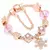 Charm Bracelet Rose Gold com Pingente Coração e Chave – Pulseira Fina com Beads e Detalhes Elegantes - comprar online