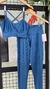 Conjunto canelado de top e calça sem bolso - Azul Sideral - comprar online