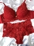 Conjunto de lingerie de renda e microfibra com bojo - Rubi - comprar online
