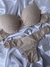 Conjunto de microfibra com bojo plissado - Nude - comprar online
