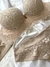 Conjunto rendado com bojo - Nude