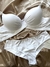 Conjunto de lingerie básico de microfibra plissado com bojo - Branco