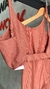 Conjunto canelado de top e calça sem bolso - Chocolate - loja online
