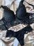 Conjunto cropped de renda com bojo - Preto - comprar online