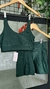 Conjunto canelado de top e short com bolso - Verde Bonsai - comprar online