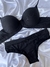 Conjunto de lingerie básico de microfibra - Preto