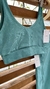 Conjunto canelado de top e short com um bolso - Verde Salvia na internet