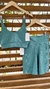Conjunto canelado de top e short com um bolso - Verde Salvia - comprar online