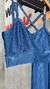 Conjunto canelado de top e calça sem bolso - Azul Sideral - Use Lunna Store