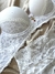 Conjunto de lingerie de renda e microfibra com bojo - Branco - Use Lunna Store
