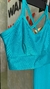 Conjunto canelado de top e calça sem bolso - Azul Turquesa - Use Lunna Store
