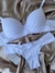 Conjunto de lingerie de microfibra com bojo plissado - Branco