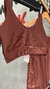 Conjunto canelado de top e short com bolso - Cappuccino na internet