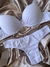 Conjunto de lingerie de microfibra com bojo plissado - Branco - comprar online