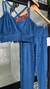 Conjunto canelado de top e calça sem bolso - Azul Sideral na internet