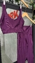 Conjunto canelado de top e calça com bolso - Açaí - loja online