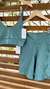 Conjunto canelado de top e short com um bolso - Verde Salvia - Use Lunna Store