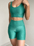 Conjunto canelado de top e short com bolso - Verde - comprar online
