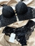 Conjunto de renda e tule com bojo - Preto