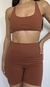 Conjunto de top e short sem bolso meia coxa Basic - Chocolate - comprar online