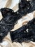 Conjunto de lingerie de renda e tule sem bojo - Preto na internet