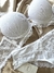 Conjunto de renda e tule com bojo - Branco