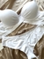 Conjunto de lingerie básico de microfibra plissado com bojo - Branco - comprar online