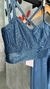 Conjunto canelado de top e calça sem bolso - Azul Jeans na internet