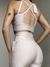 Conjunto canelado de top e calça sem bolso - Pérola - Use Lunna Store