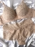 Conjunto de lingerie de renda e microfibra com bojo - Nude na internet