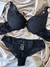Conjunto de renda e tule com bojo - Preto