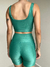 Conjunto canelado de top e short com bolso - Verde na internet