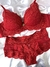 Conjunto de lingerie de renda e microfibra com bojo - Rubi