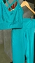 Conjunto canelado de top e calça sem bolso - Azul Turquesa - Use Lunna Store
