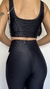 Conjunto canelado de top e calça sem bolso - Preto na internet