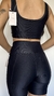 Conjunto canelado de top e short meia coxa com bolso - Preto - Use Lunna Store