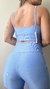 Conjunto canelado de top e short com bolso - Azul Bebê - Use Lunna Store
