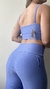 Conjunto canelado de top e calça sem bolso - Azul Celeste - Use Lunna Store