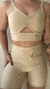 Conjunto canelado de top e short sem bolso - Coffe - comprar online