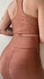 Imagem do Conjunto canelado de top e calça sem bolso - Chocolate
