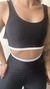 Conjunto canelado de top e calça sem bolso - Preto na internet