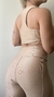 Conjunto canelado de top e calça sem bolso - Nude - loja online