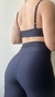 Conjunto canelado de top e calça sem bolso - Azul Marinho - loja online