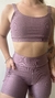 Conjunto canelado de top e short com bolso - Blueberry - comprar online