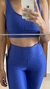 Conjunto canelado de top e calça sem bolso - Azul Bic na internet