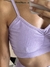 Conjunto canelado de top e calça sem bolso - Lilás na internet