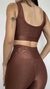 Conjunto canelado de top e calça sem bolso - Cappuccino na internet