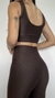 Conjunto canelado de top e calça sem bolso - Café na internet